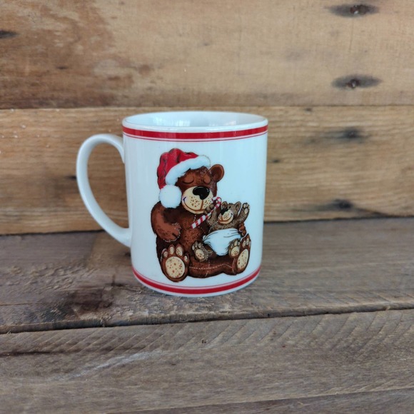 Vintage 10 oz  Mama and Baby Bear Christmas Mug by Colonial Candle of Cape Cod - Picture 4 of 9